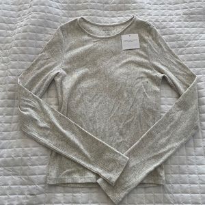 AE Hey Baby Long-Sleeve Pointelle-Knit Tee